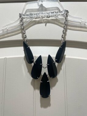 Kendra Scott Black Teardrop Statement Necklace